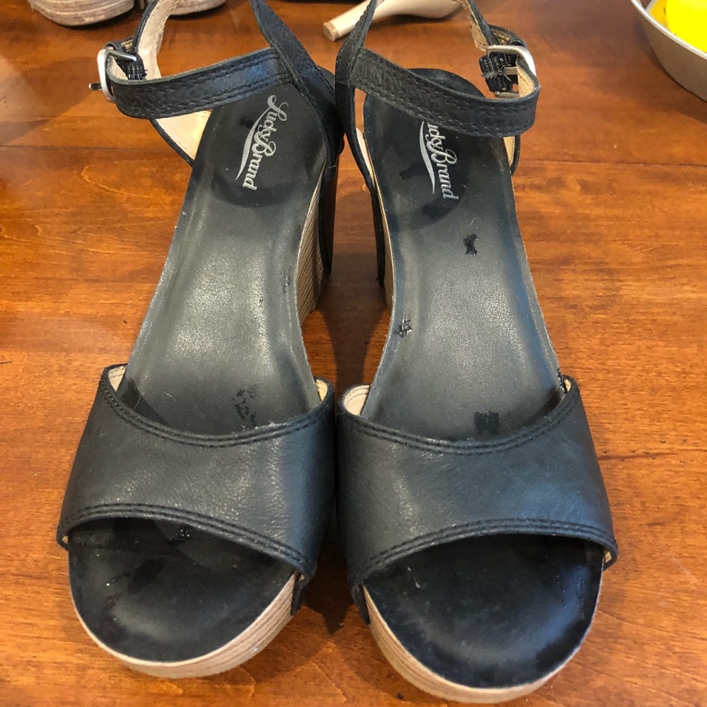 Lucky brand black wedges